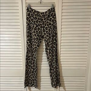 Zara Leopard Print Pants - Black and Tan